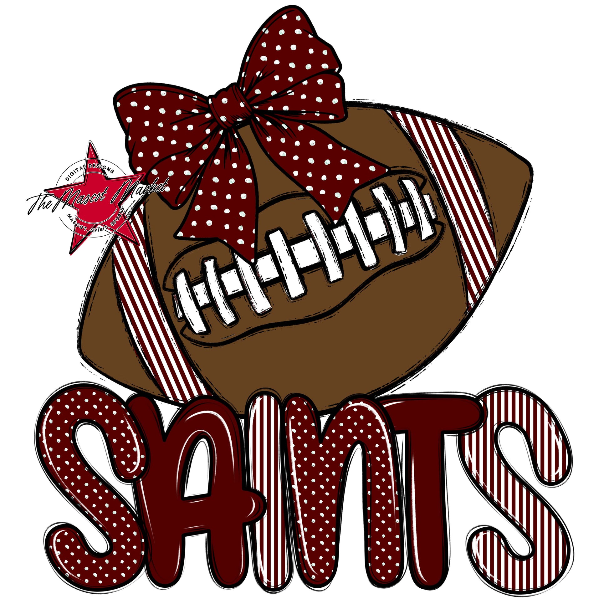 Saints Football Spirit Design-Maroon