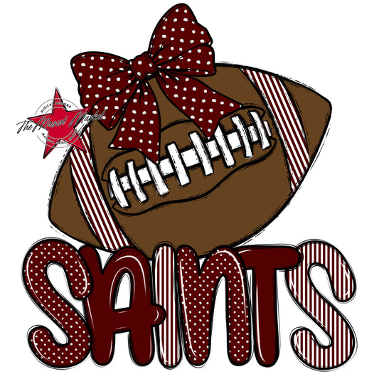 Saints Football Spirit Design-Maroon