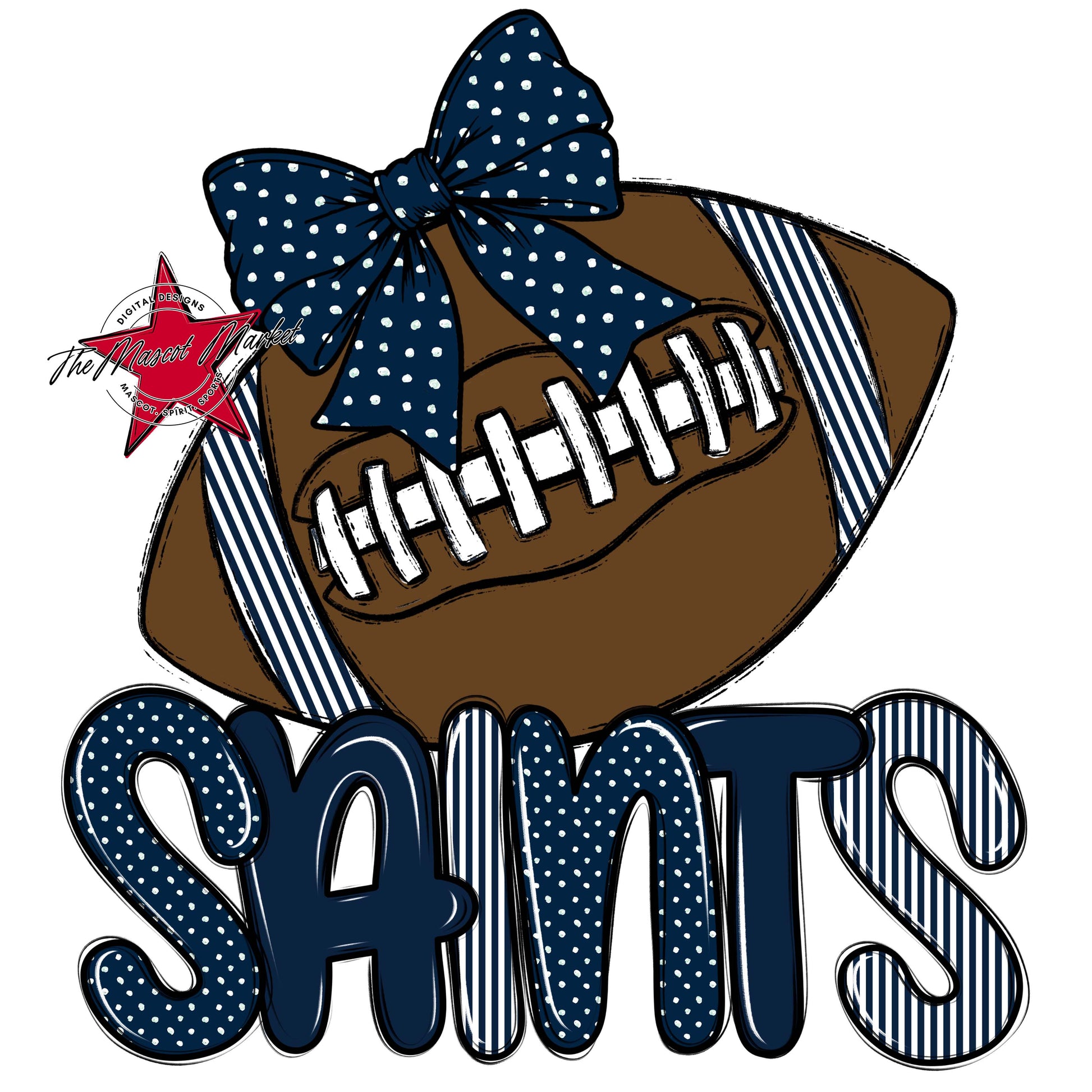 Saints Football Spirit Design-Navy