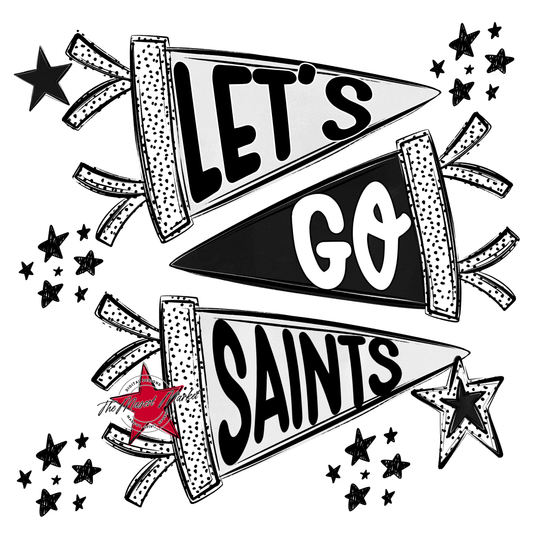 Saints Let's Go Flag Design-Black