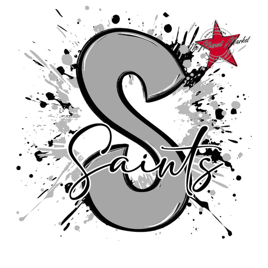 Saints Mascot Splatter-Grey
