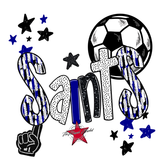 Saints Soccer Scrape-Blue