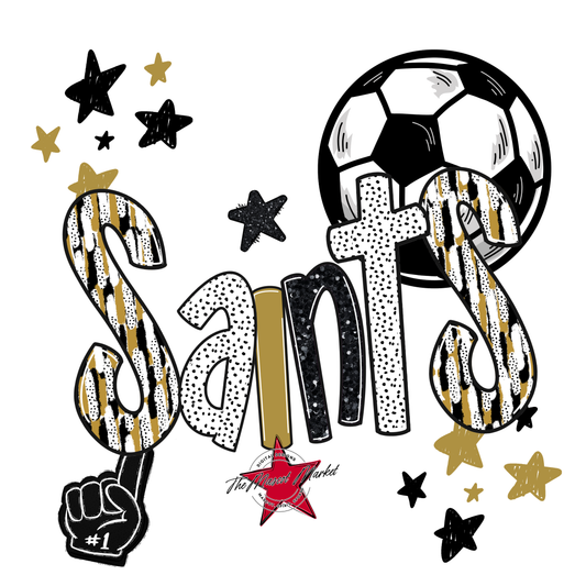 Saints Soccer Scrape-Gold