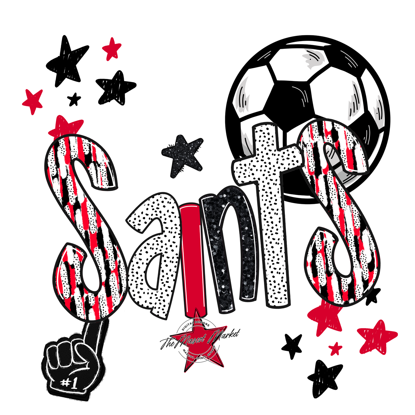 Saints Soccer Scrape-Red