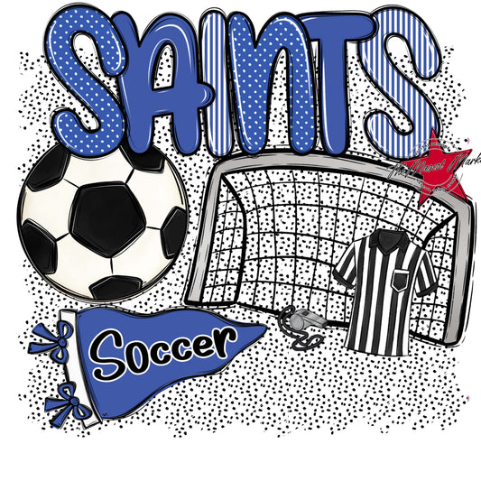 Saints Soccer Spirit-Off Blue