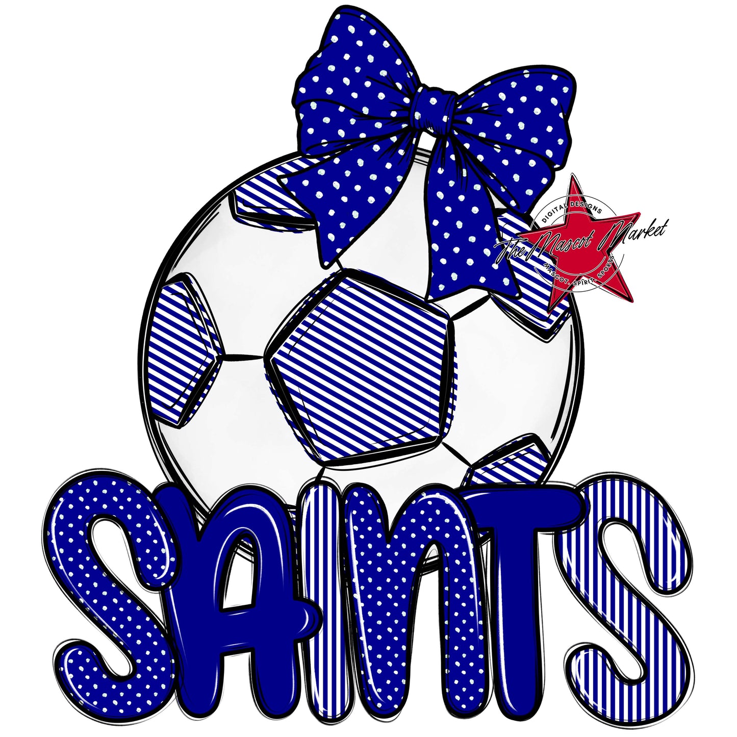 Saints Soccer Spirit Design-Blue