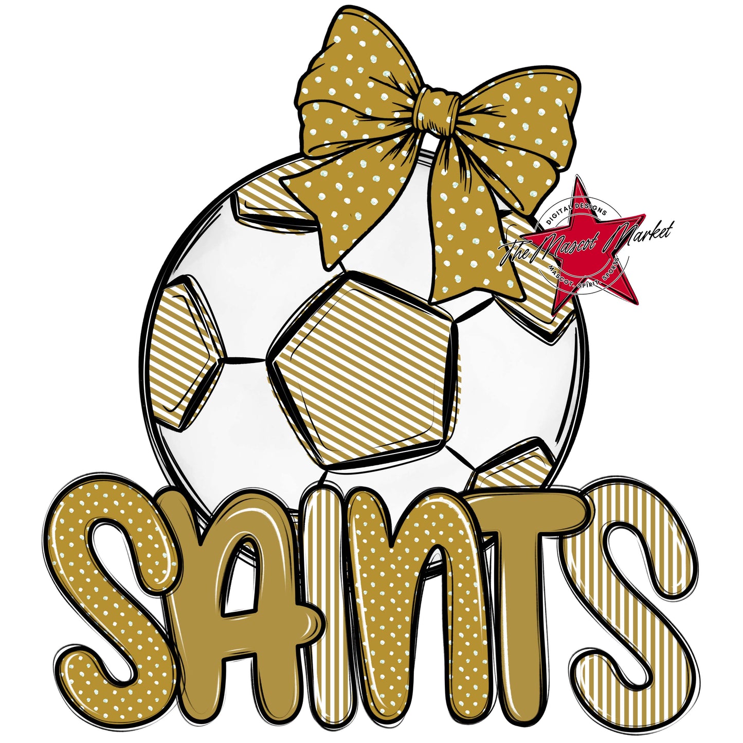Saints Soccer Spirit Design-Gold