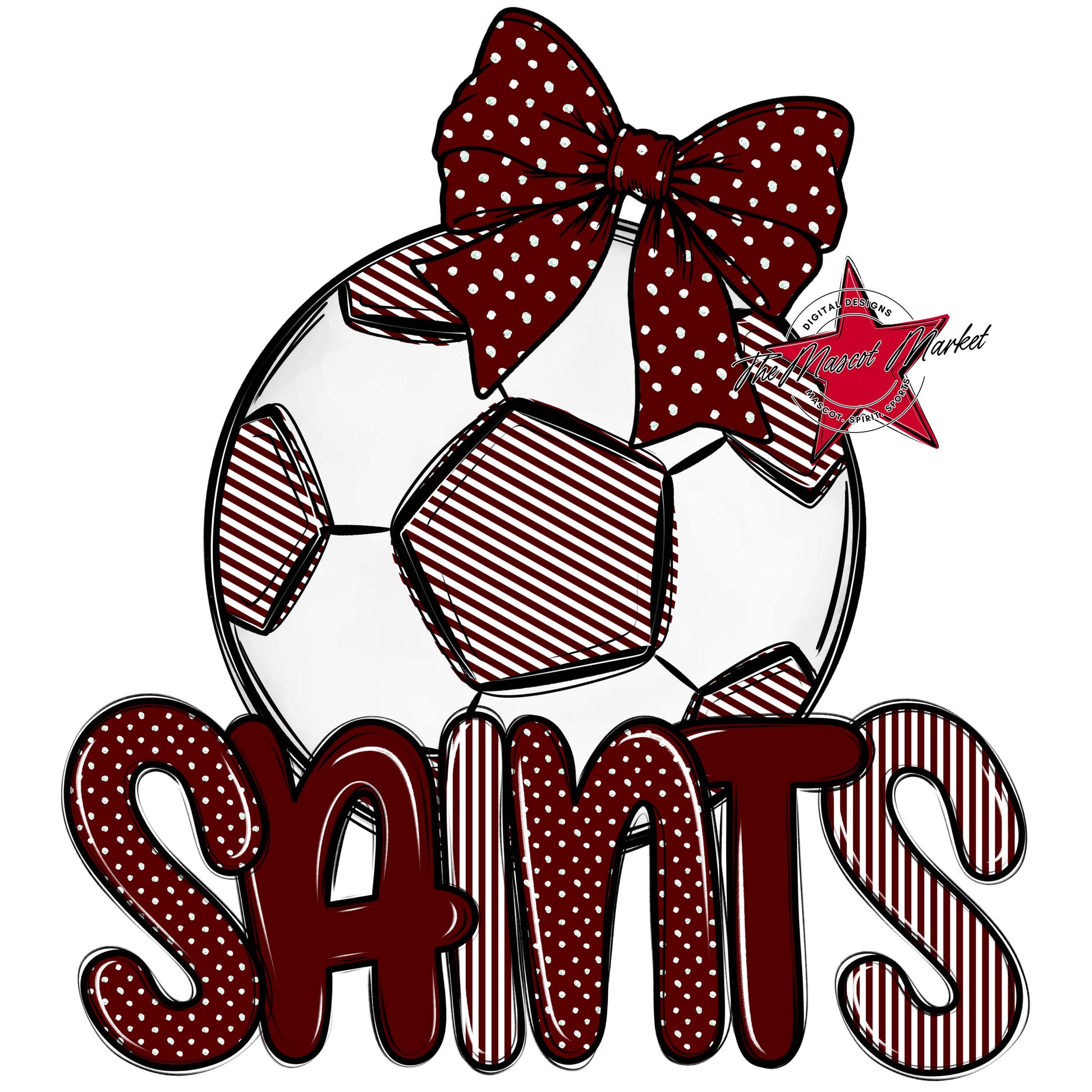 Saints Soccer Spirit Design-Maroon