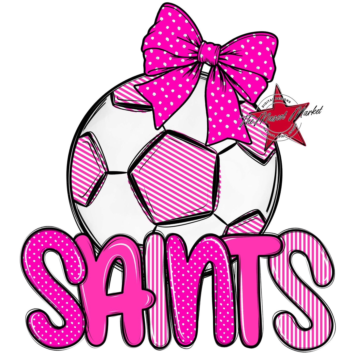 Saints Soccer Spirit Design-Pink