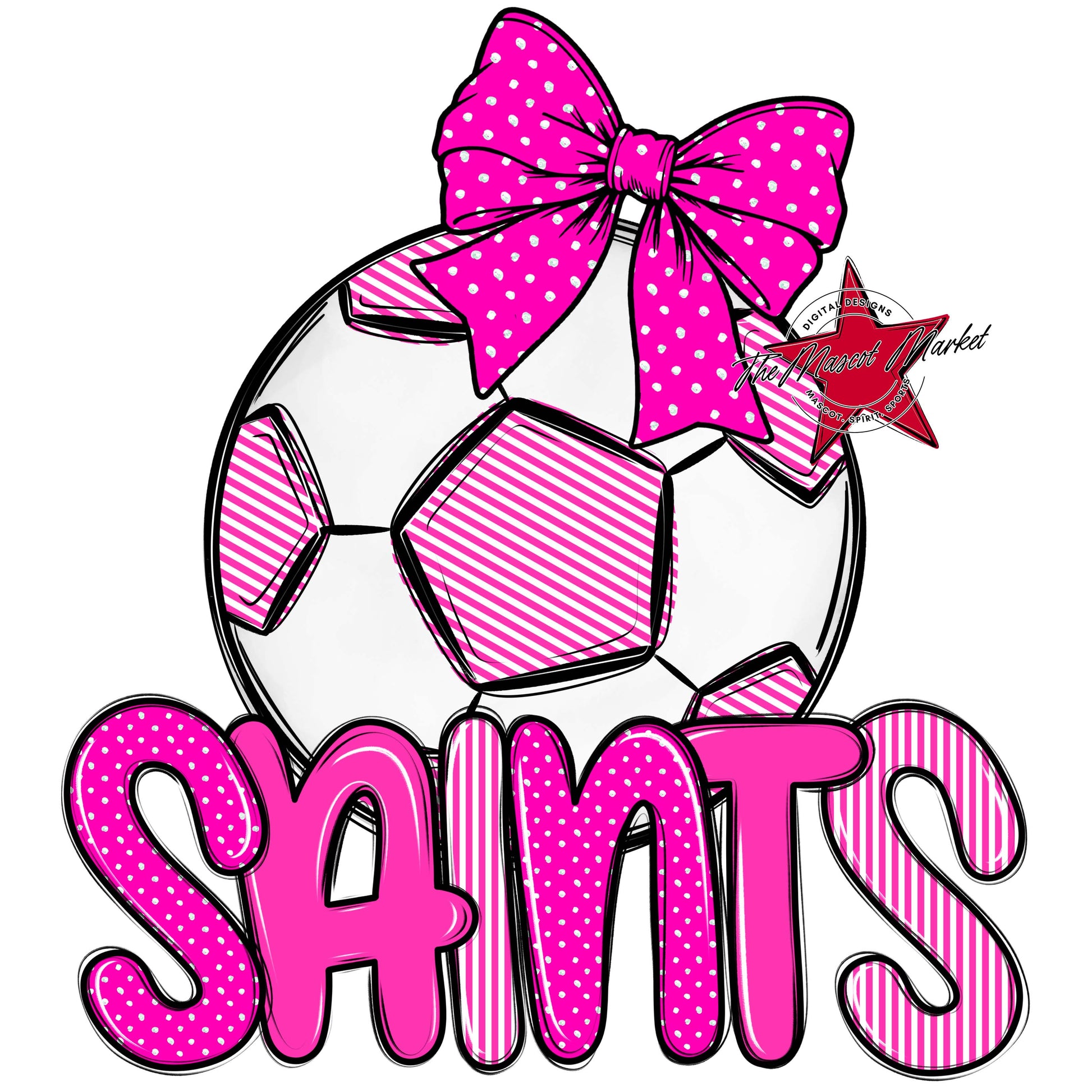 Saints Soccer Spirit Design-Pink