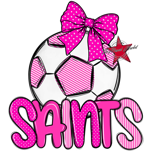 Saints Soccer Spirit Design-Pink