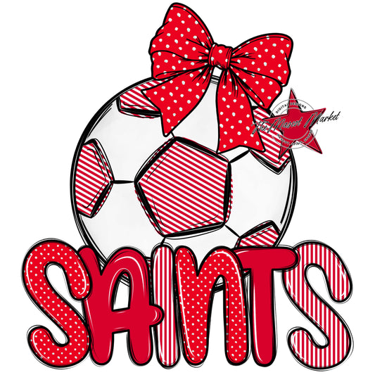 Saints Soccer Spirit Design-Red