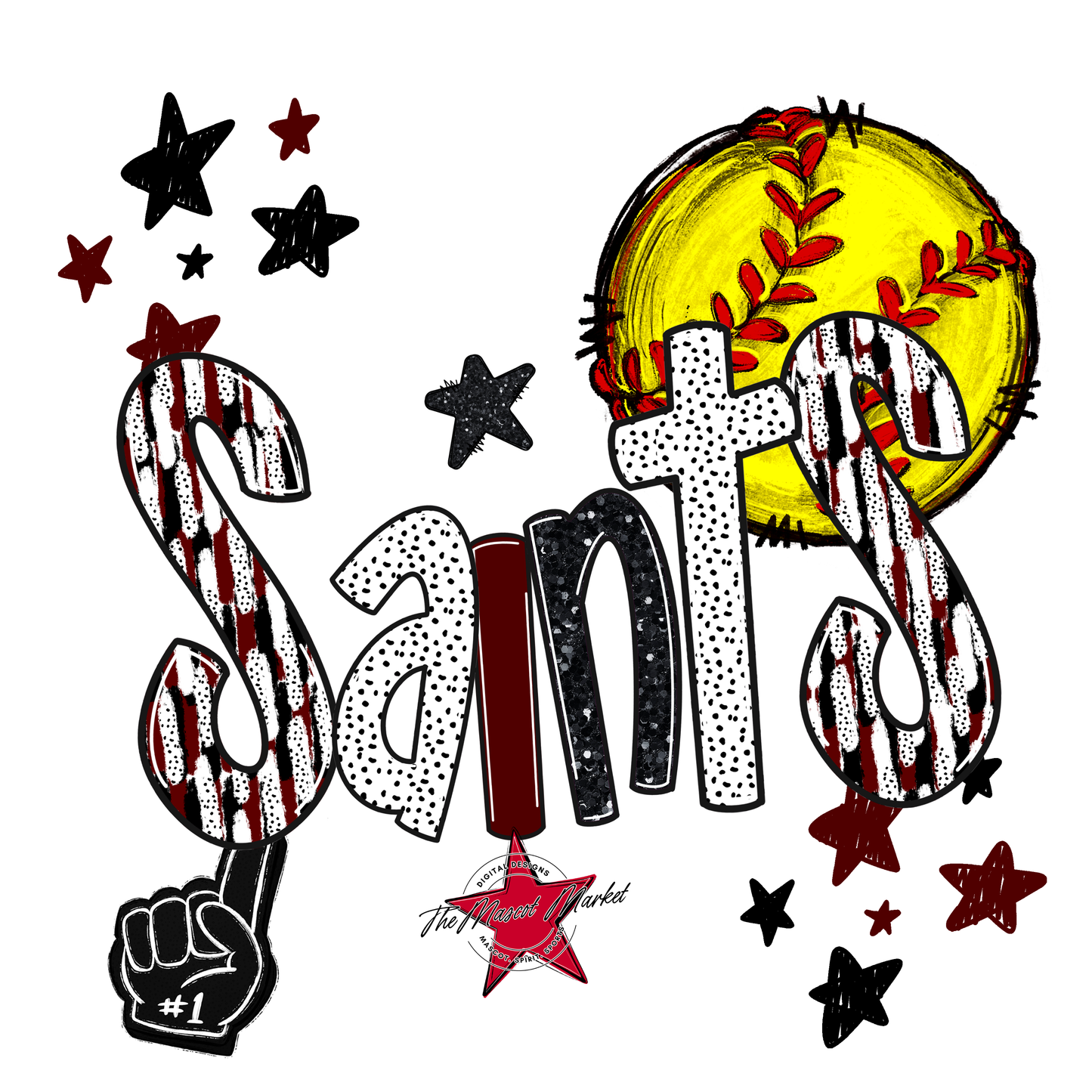 Saints Softball Scrape-Maroon