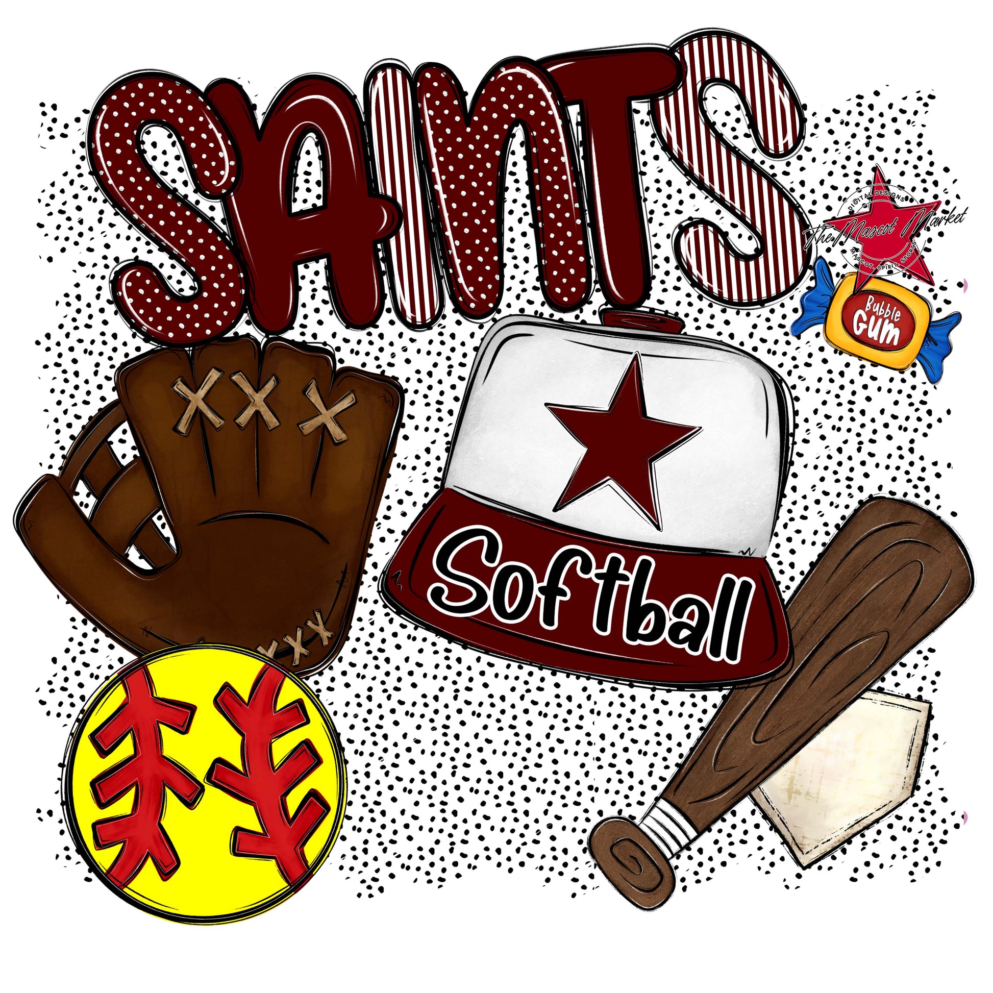Saints Softball Spirit-Maroon