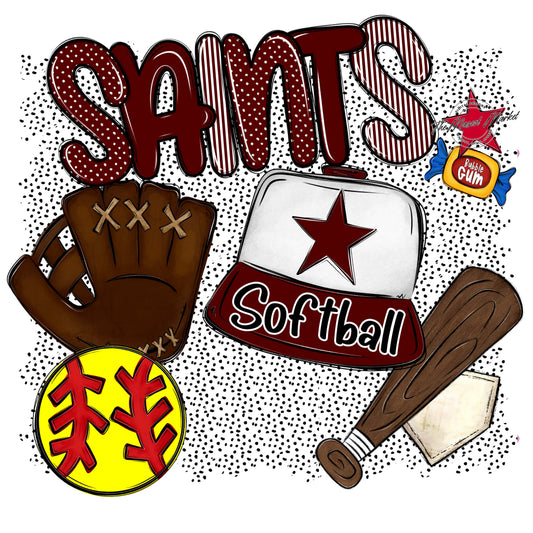 Saints Softball Spirit-Maroon
