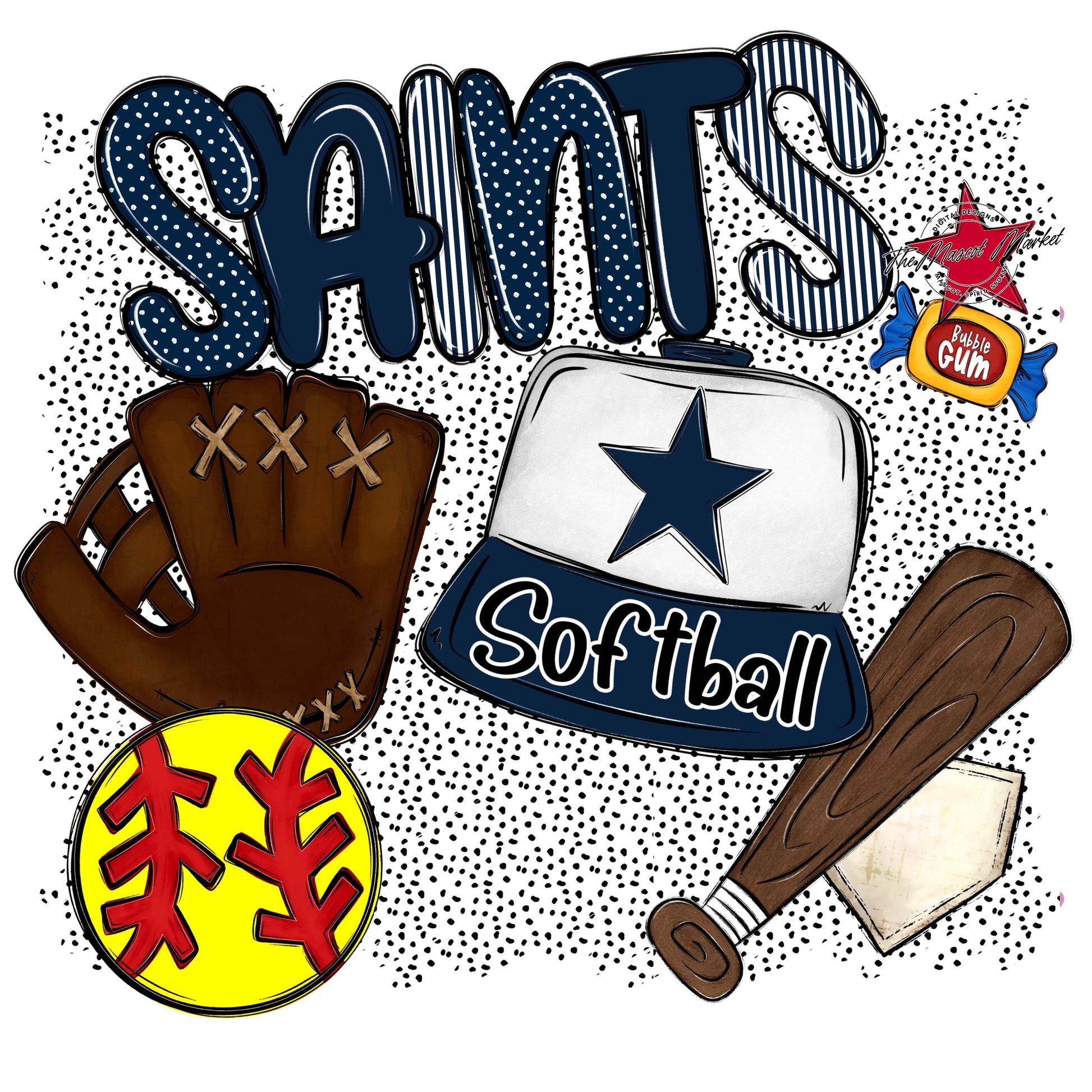 Saints Softball Spirit-Navy