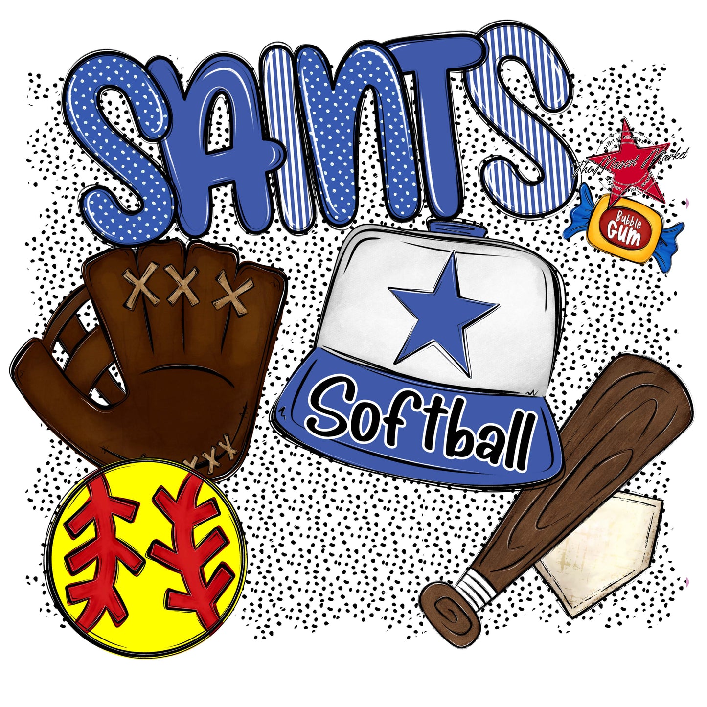 Saints Softball Spirit-Off Blue