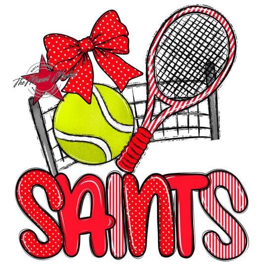 Saints Tennis Spirit Design-Bright Red