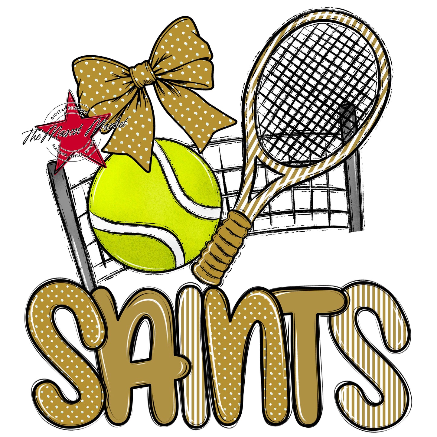 Saints Tennis Spirit Design-Gold