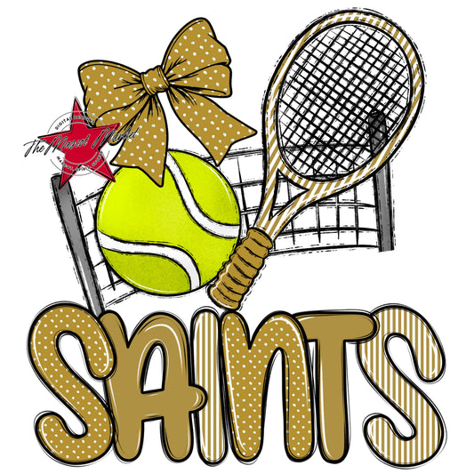 Saints Tennis Spirit Design-Gold