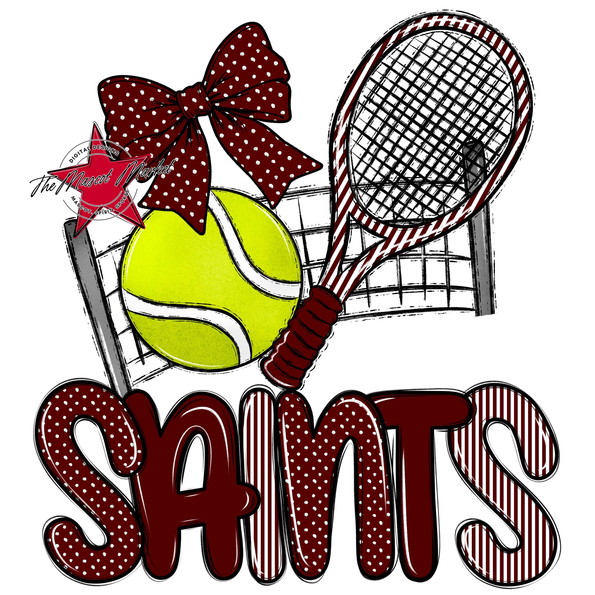 Saints Tennis Spirit Design-Maroon