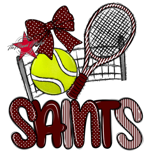 Saints Tennis Spirit Design-Maroon