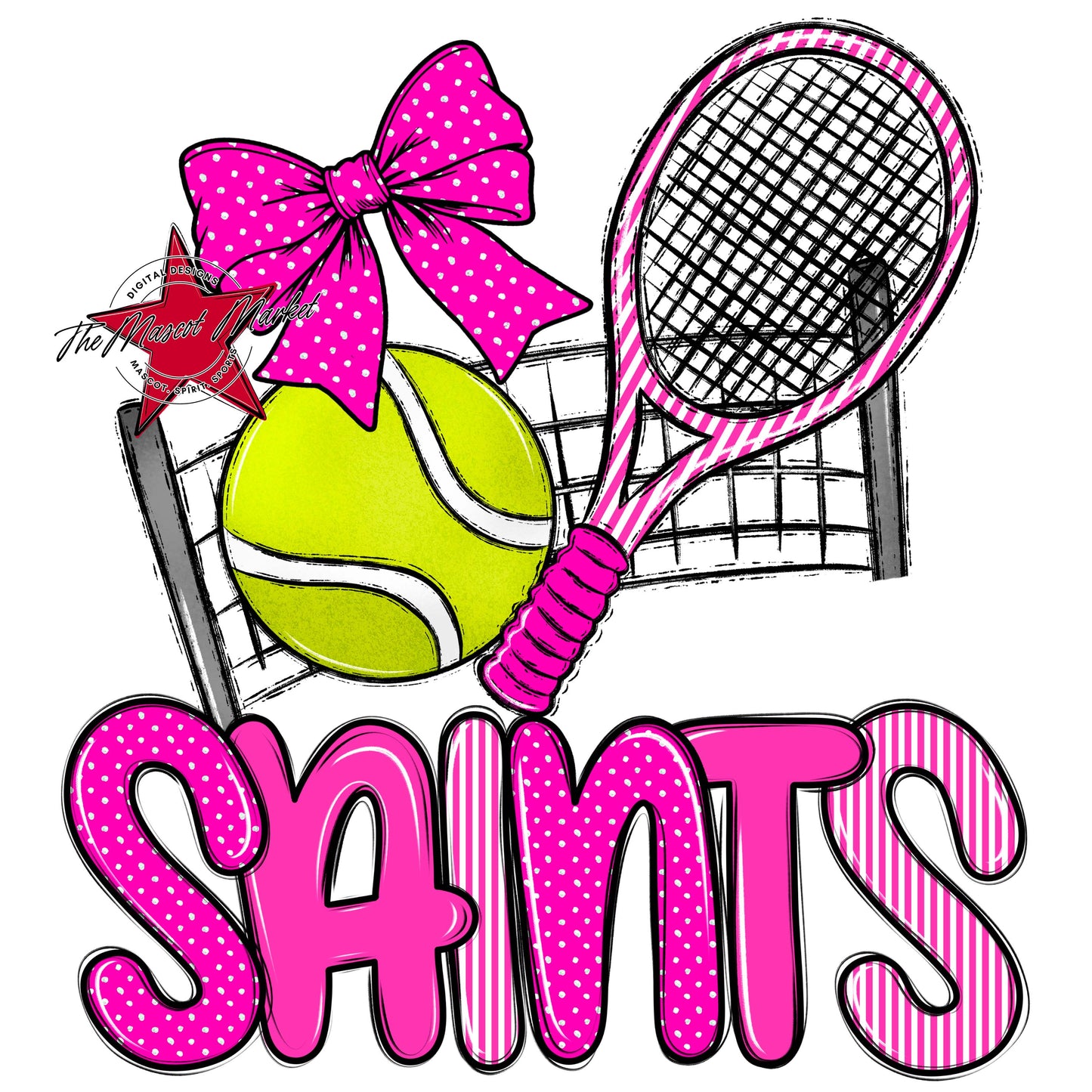 Saints Tennis Spirit Design-Pink