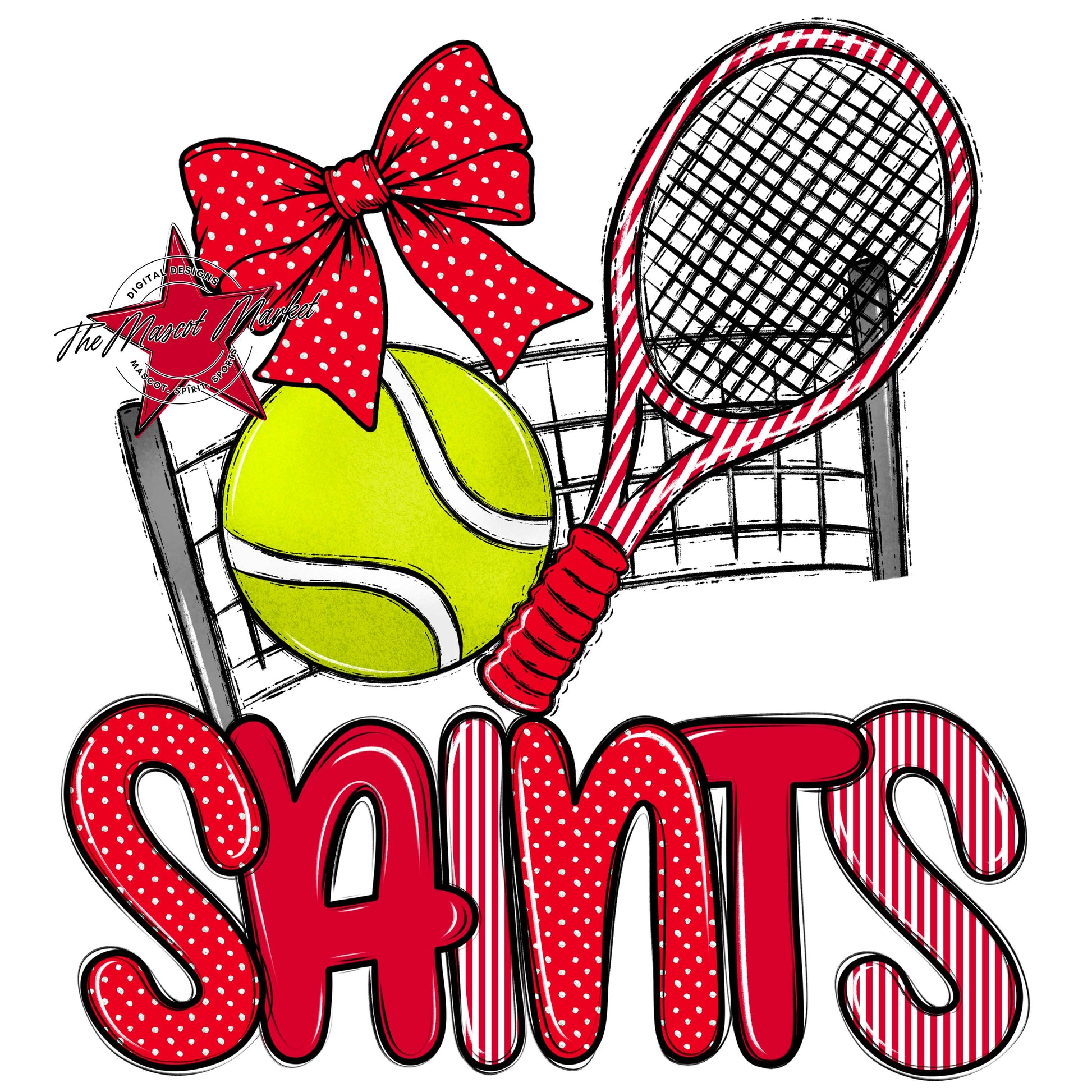 Saints Tennis Spirit Design-Red