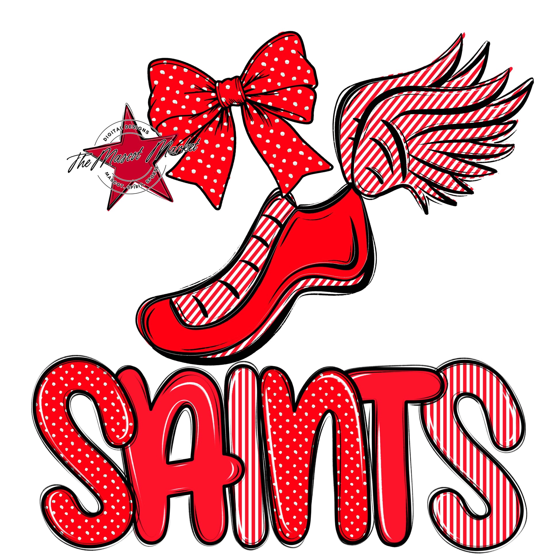 Saints Track Spirit Design-Bright Red