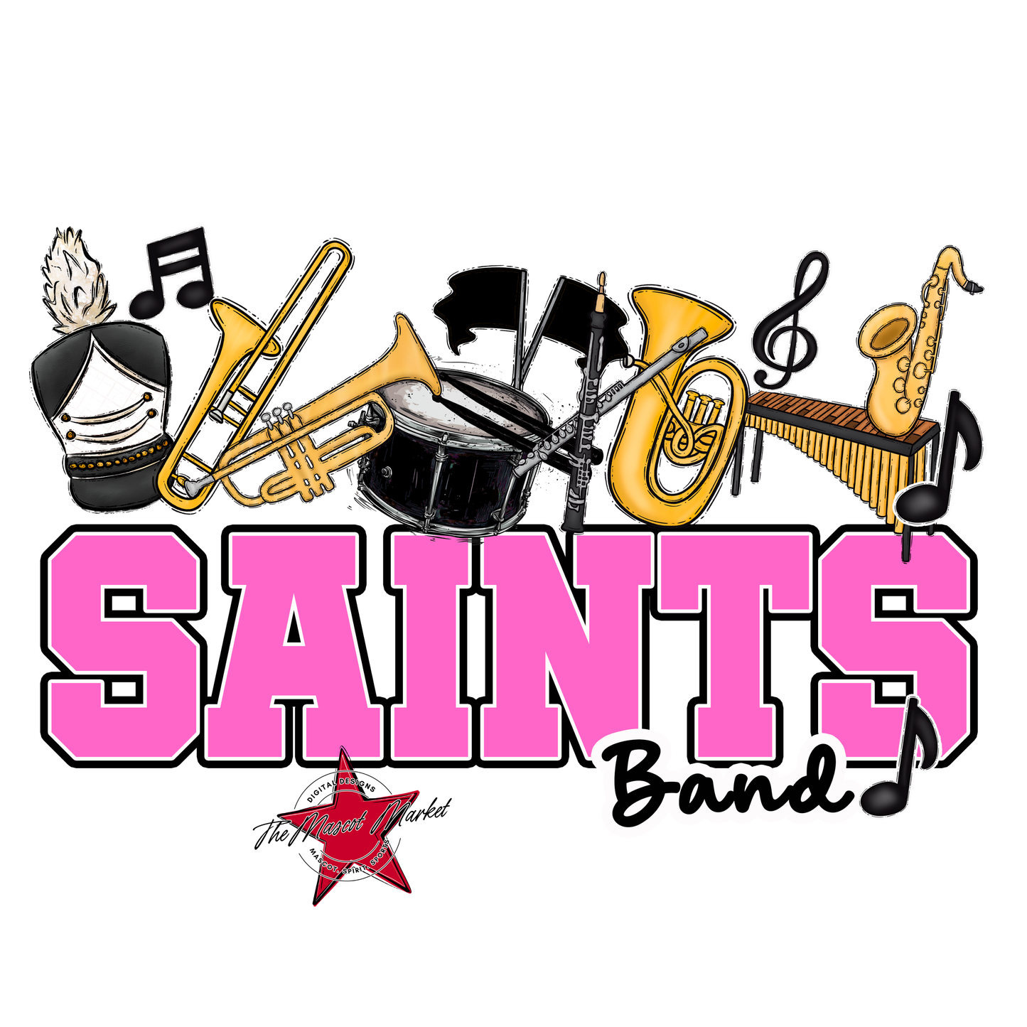 Saints Varsity Band-Baby Pink