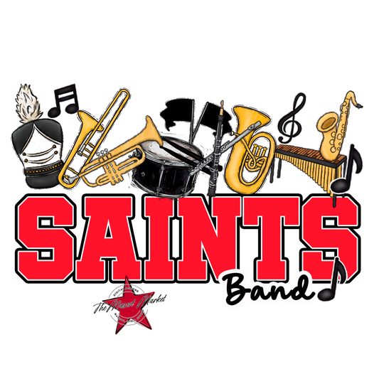 Saints Varsity Band-Bright Red