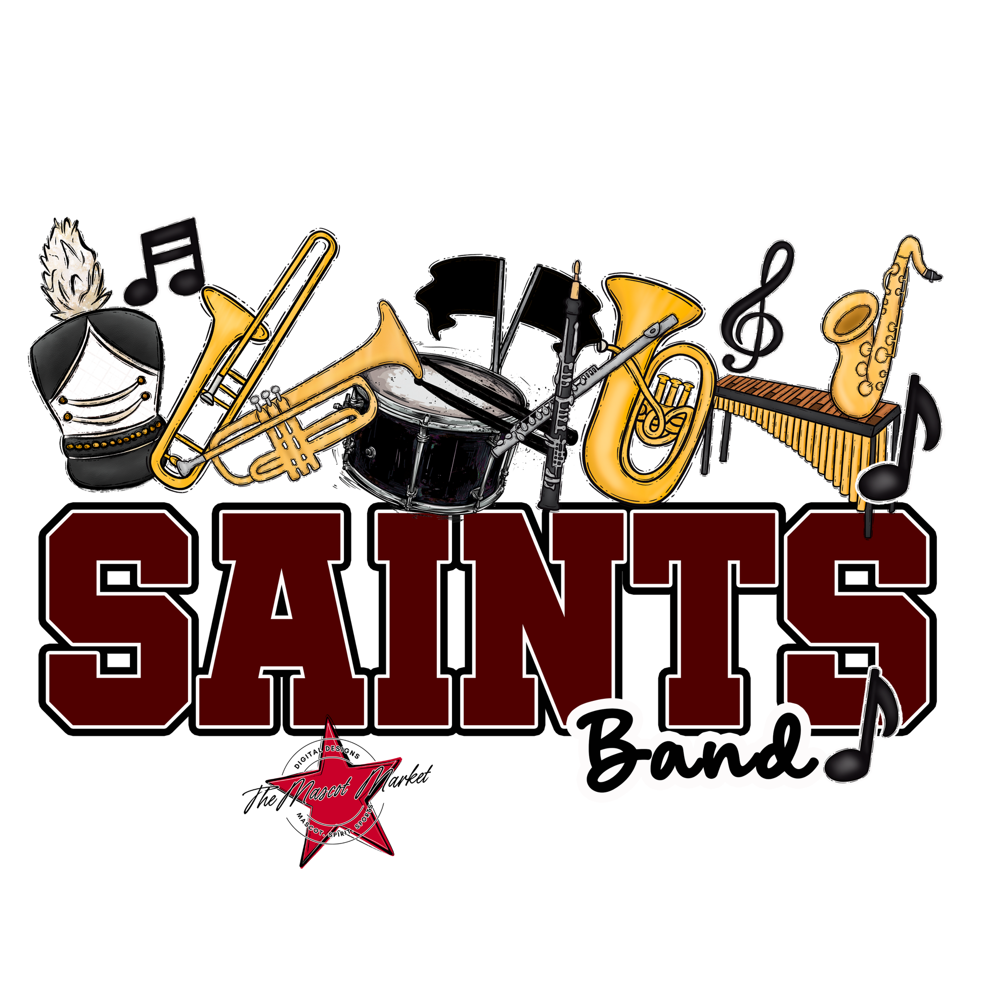 Saints Varsity Band-Maroon
