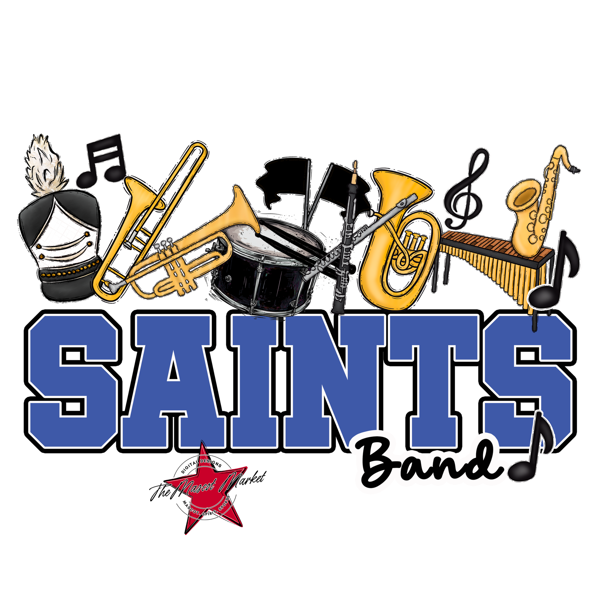 Saints Varsity Band-Off Blue