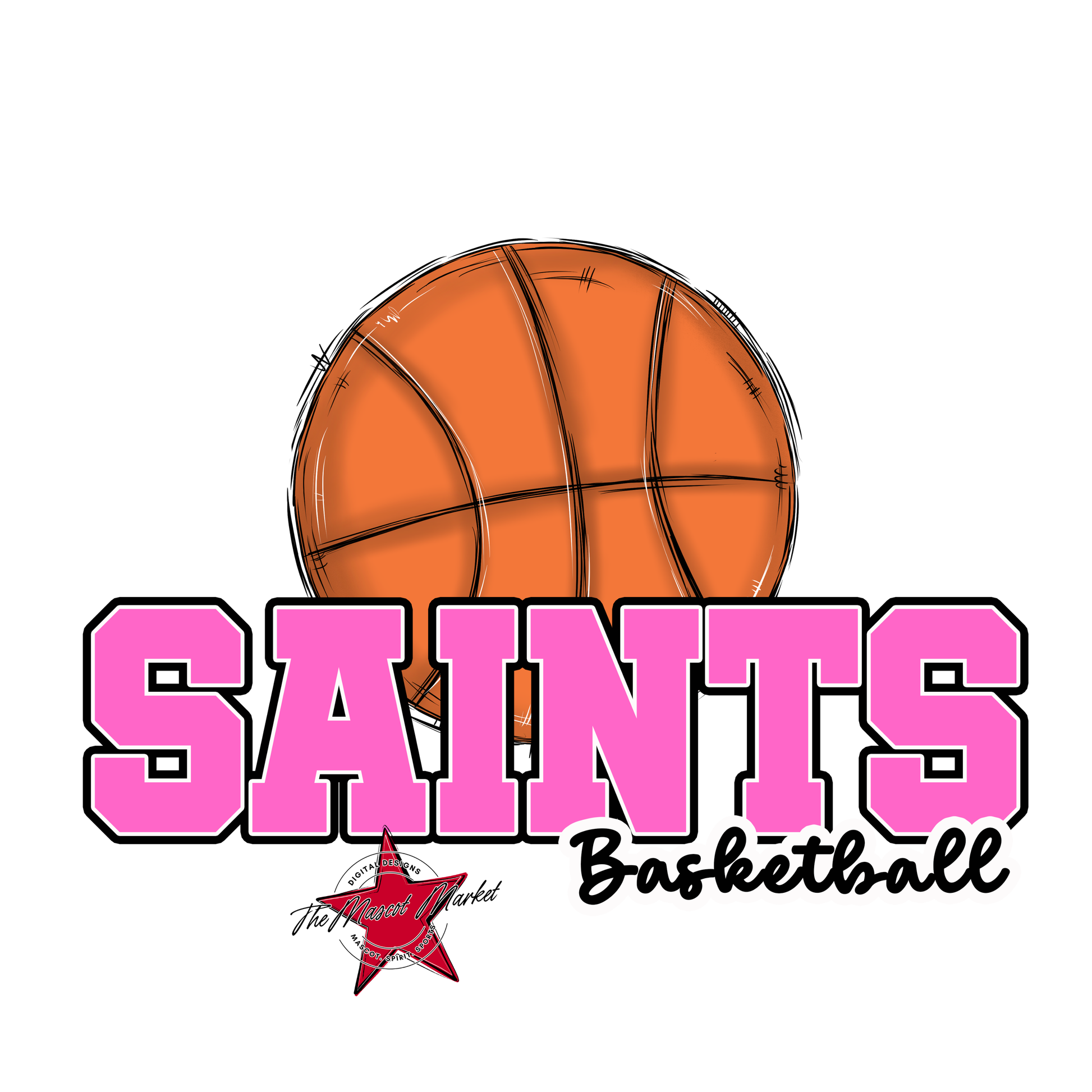 Saints Varsity Basketball-Baby Pink
