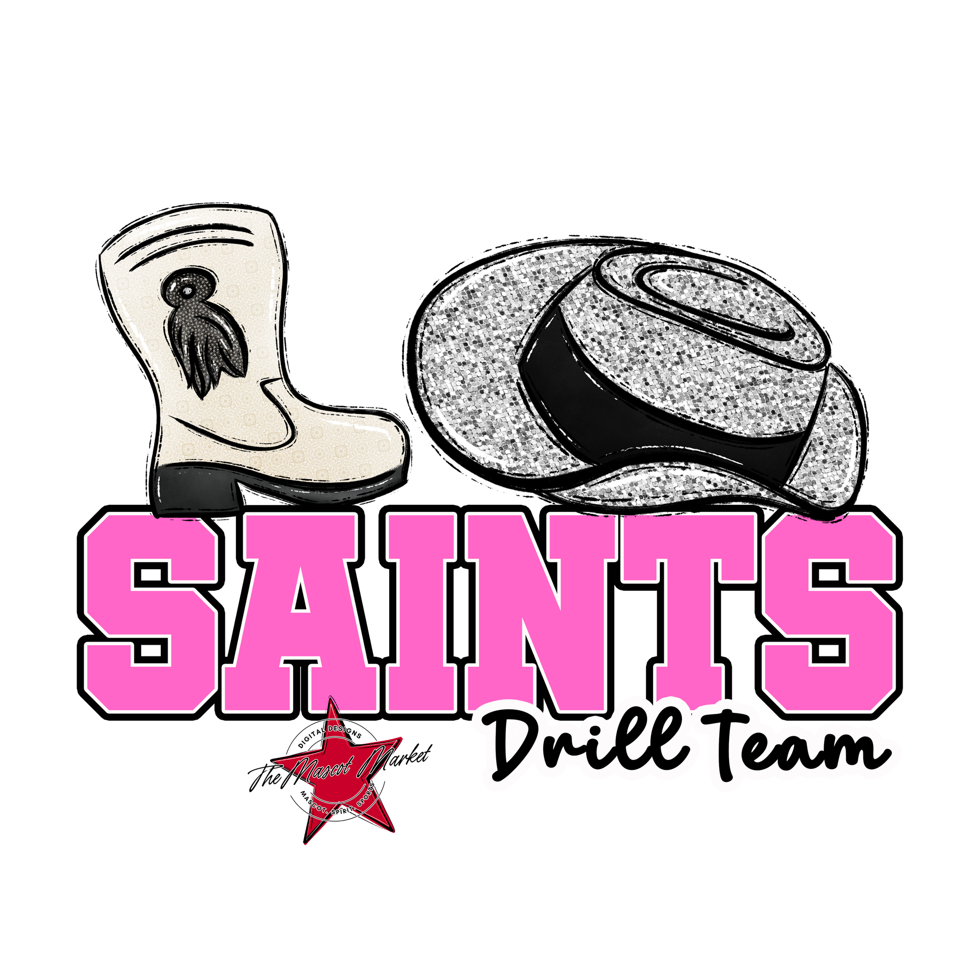 Saints Varsity Drillteam-Baby Pink