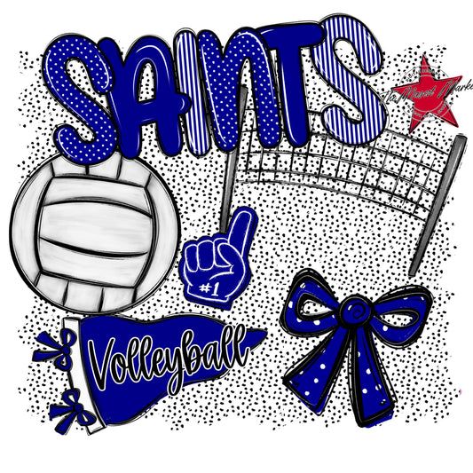 Saints Volleyball Spirit-Blue