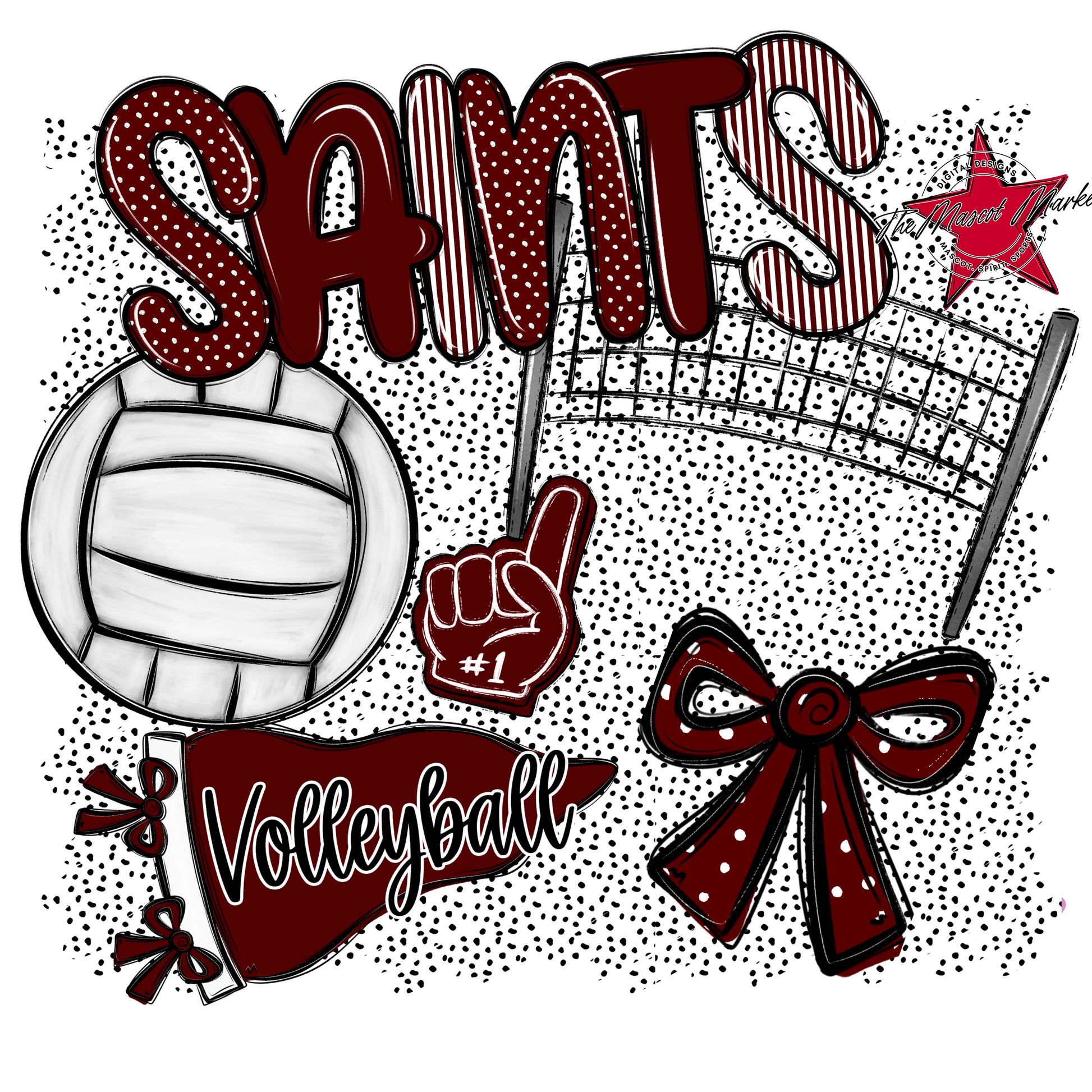 Saints Volleyball Spirit-Maroon