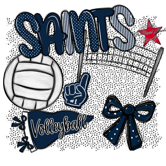 Saints Volleyball Spirit-Navy