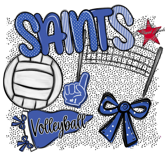 Saints Volleyball Spirit-Off Blue