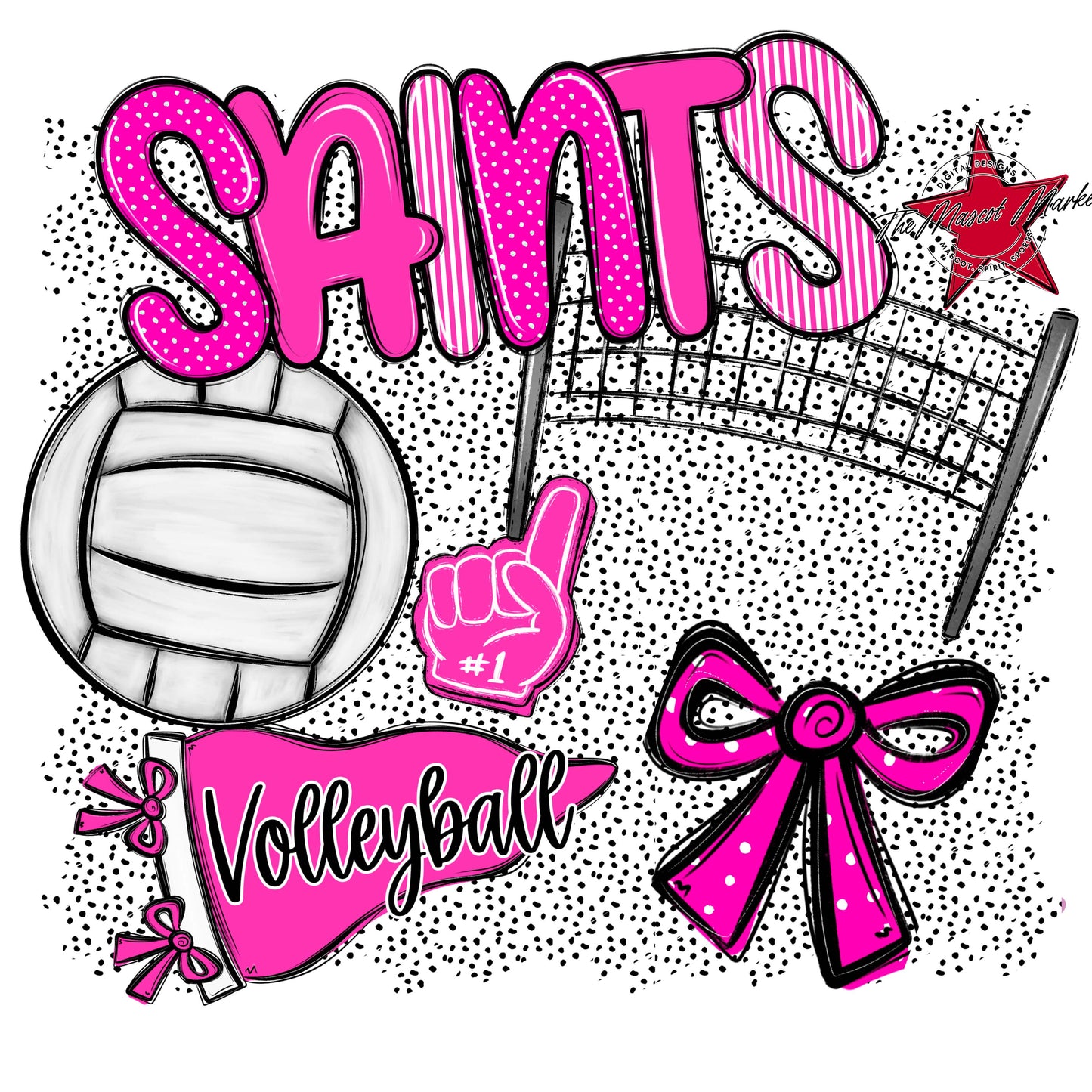 Saints Volleyball Spirit-Pink