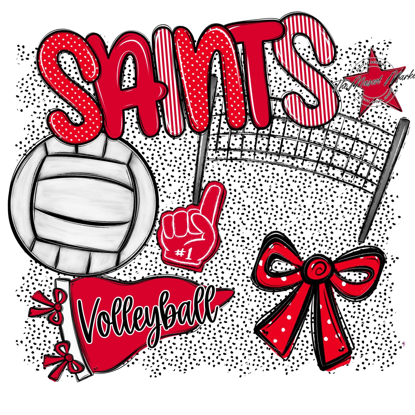 Saints Volleyball Spirit-Red