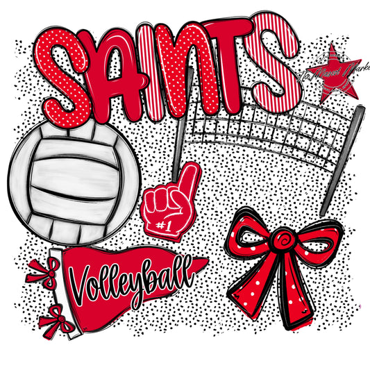 Saints Volleyball Spirit-Red