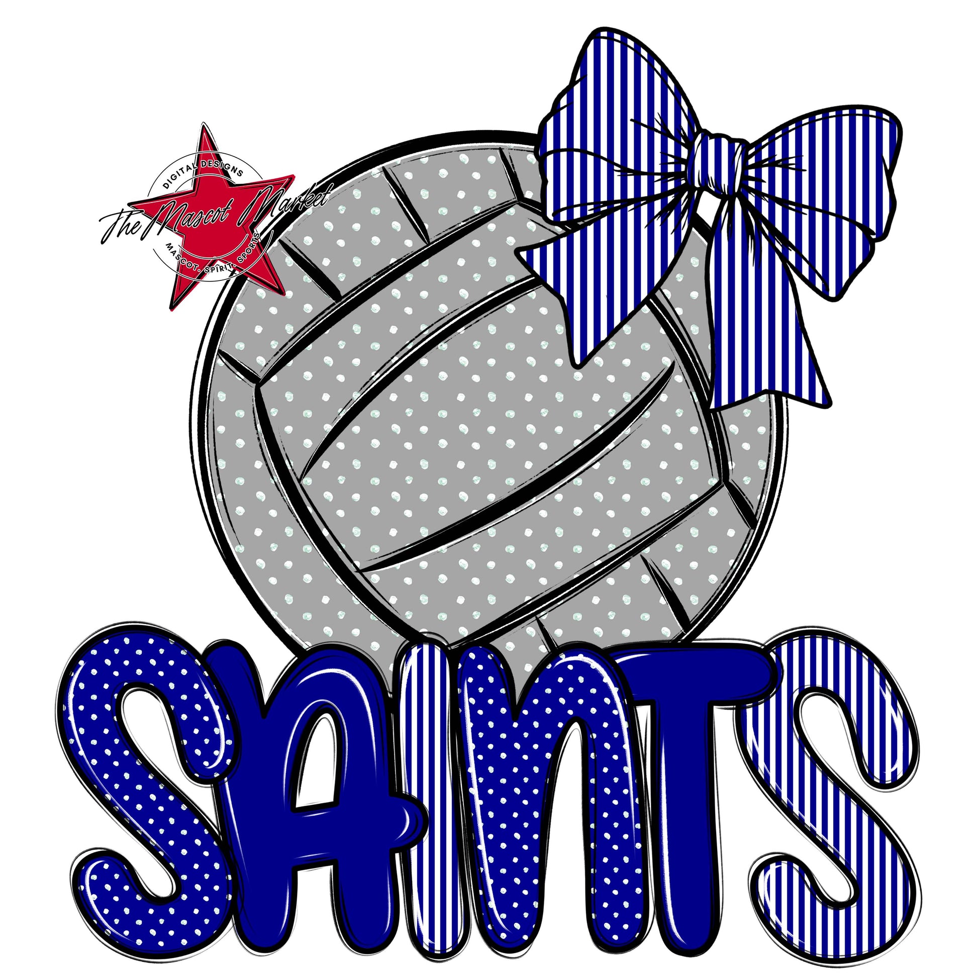 Saints Volleyball Spirit Design-Blue