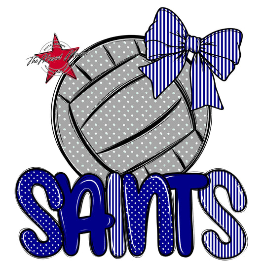 Saints Volleyball Spirit Design-Blue
