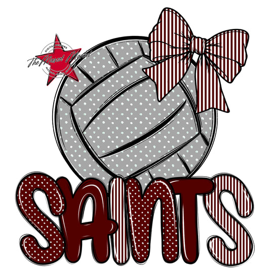 Saints Volleyball Spirit Design-Maroon