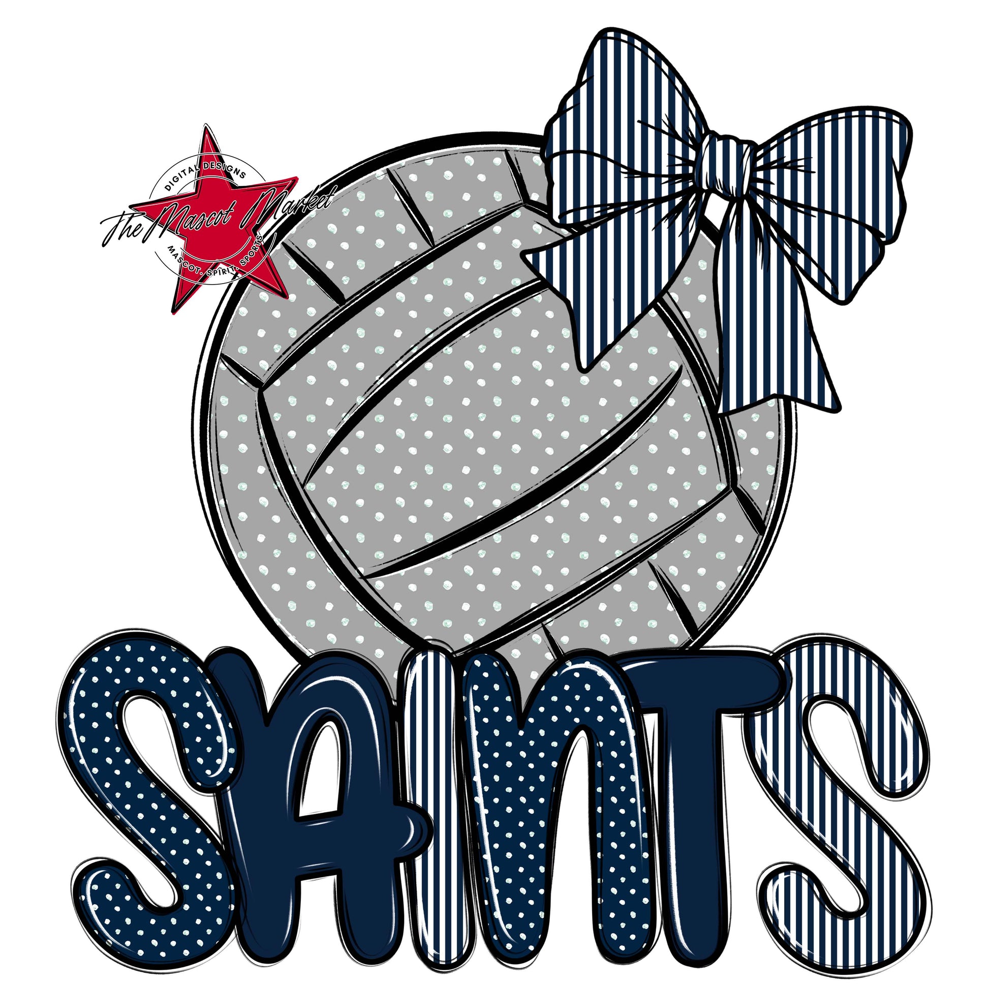 Saints Volleyball Spirit Design-Navy