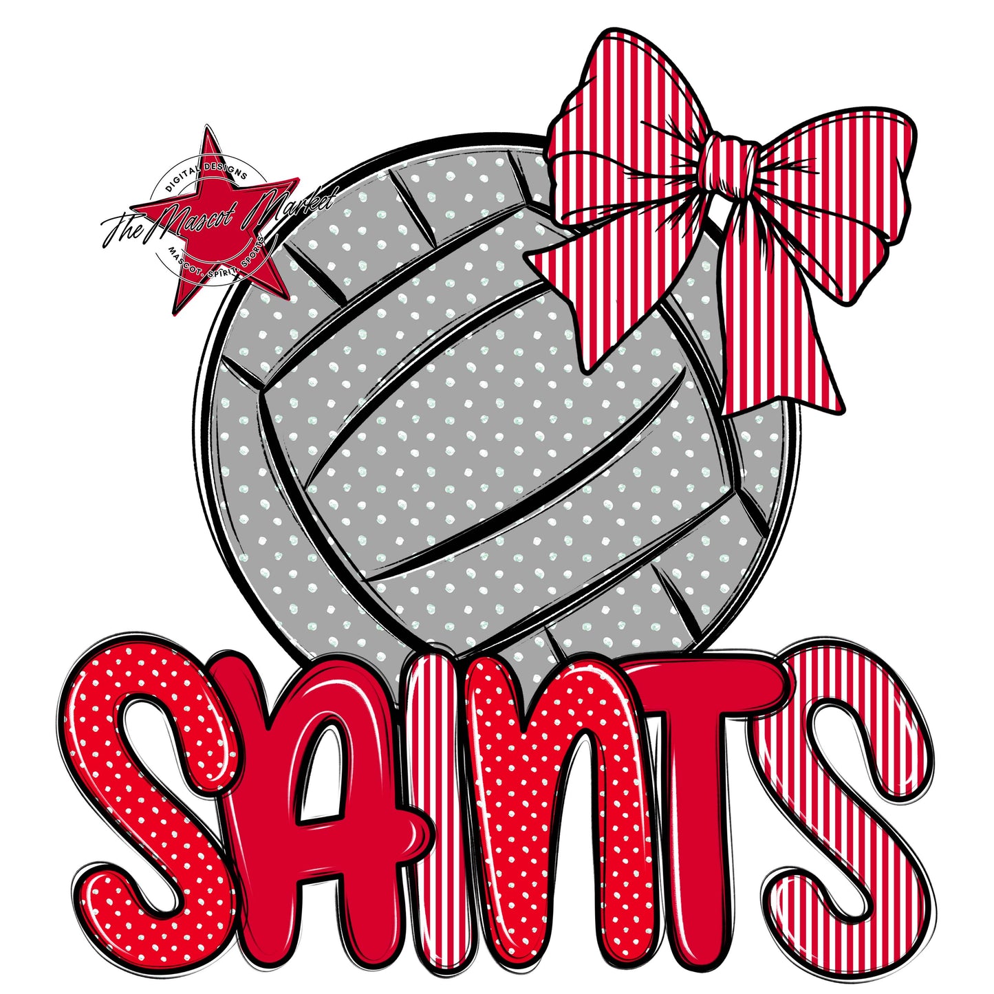 Saints Volleyball Spirit Design-Red