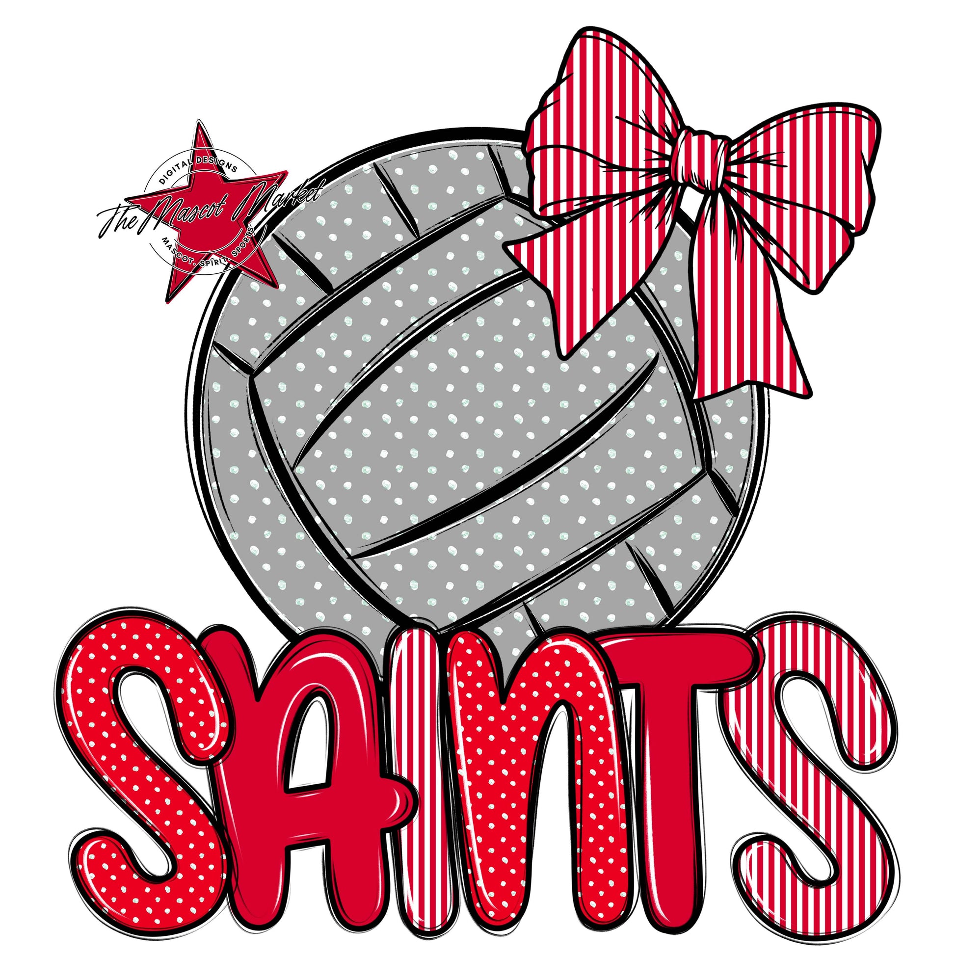 Saints Volleyball Spirit Design-Red