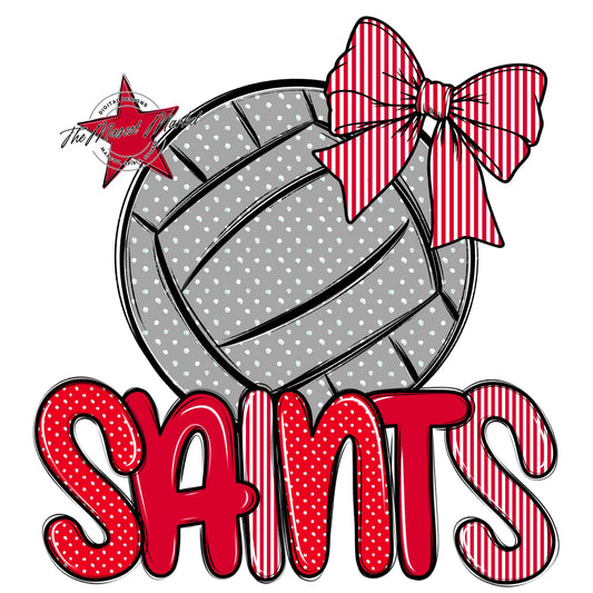Saints Volleyball Spirit Design-Red