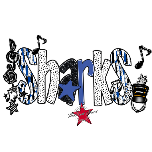 Sharks Band Scrape-Off Blue
